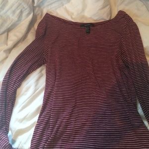 red and white striped longslevve flowy shirt