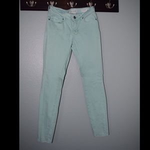 Mint green skinny jeans
