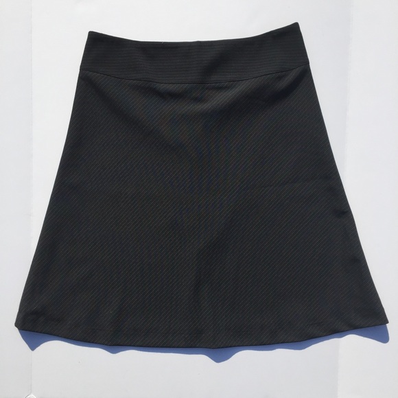 Express Black Business Skirt With Blue Pinstripes