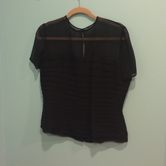VINTAGE Oleg Cassini Sheer Neck w/ Fringe Blouse✨