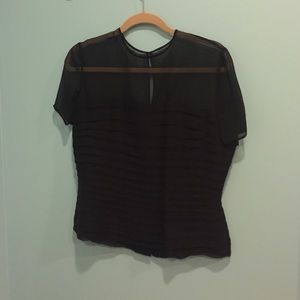 VINTAGE Oleg Cassini Sheer Neck w/ Fringe Blouse✨
