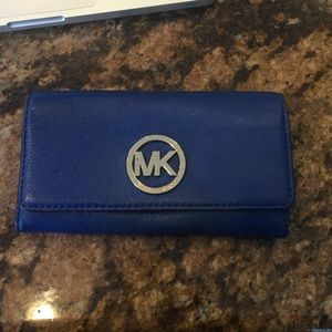Michael Kors dark blue with gold accents wallet