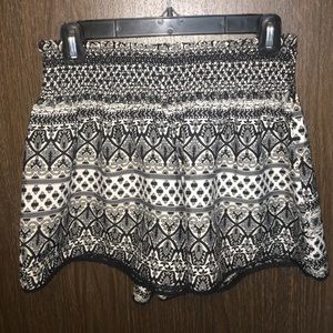Black and White Patterned Shorts