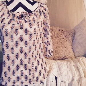 ♻️donated♻️Pattern Boho Bead Tie Top