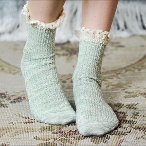 Pastel Socks with Crochet Ruffle