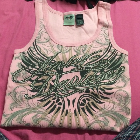 Pink Harley Davidson Tank Top