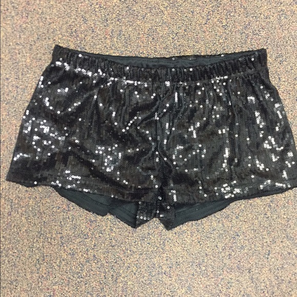 Sequined black booty shorts