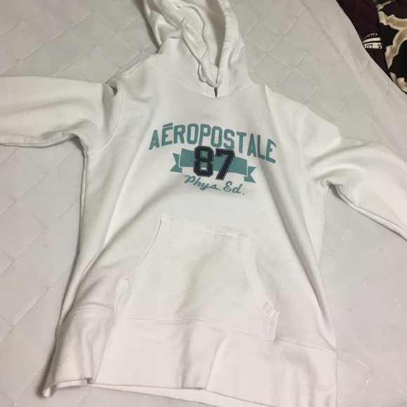 White Aeropostale sweatshirt with hoodie - Picture 1 of 2