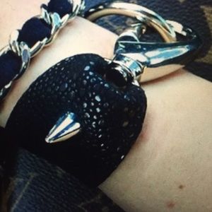 Luxe HRH hardware black cuff bracelet