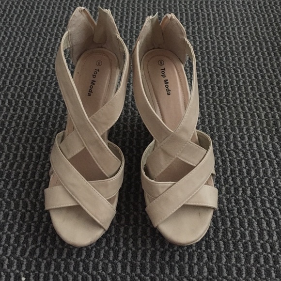 Beige wedges