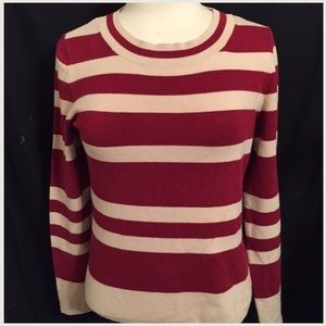 Burgundy Striped Banana Republic Top