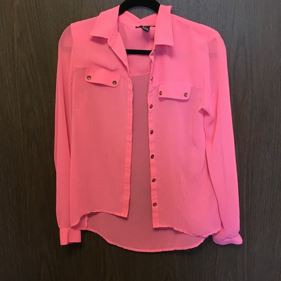 Hot Pink Button-Up