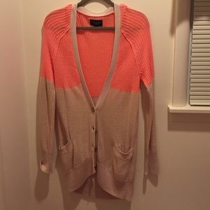 Coral and beige American eagle cardigan