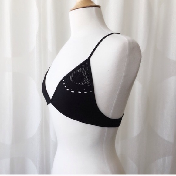 April Spirit black floral halter bralette-NWT! - Picture 3 of 4