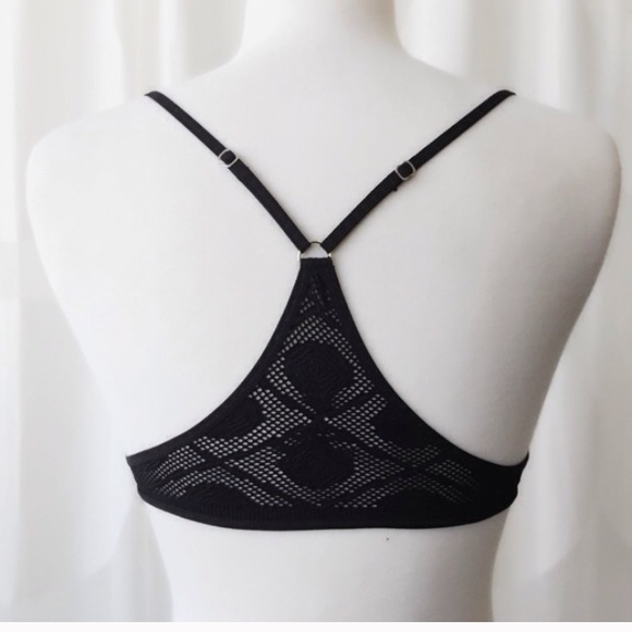 April Spirit black floral halter bralette-NWT! - Picture 4 of 4