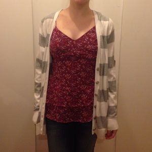 GAP Grey Striped Cardigan
