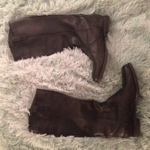 Black jcrew Italian leather riding boots