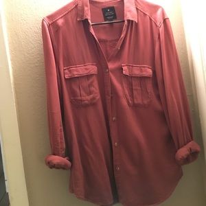American eagle burnt red vintage boyfriend shirt