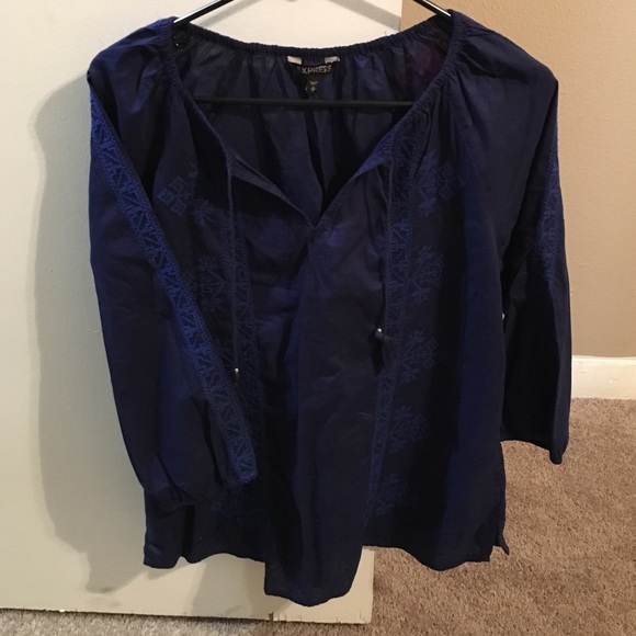 Express navy blue shirt with tribal pattern