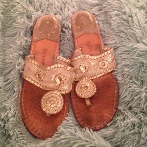 Wedge gold and platinum jack Rogers