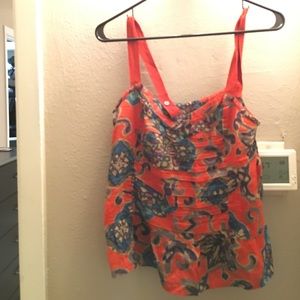American eagle orange patterned tank top