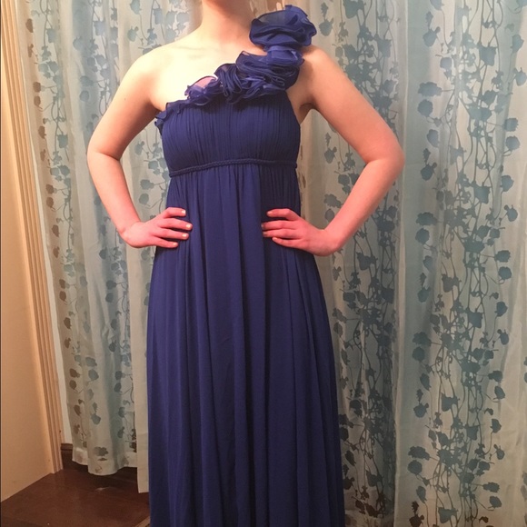 Blue empire waist chiffon dress