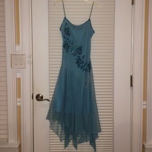 Mes Ami bead embroidered mid calf dress