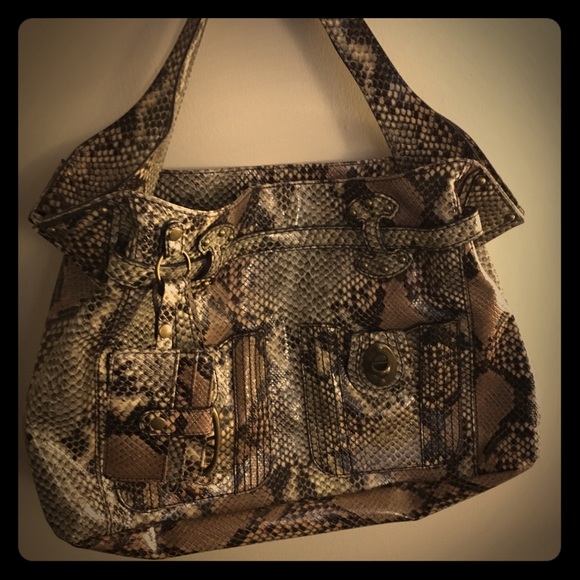Jessica Simpson vegan faux snakeskin handbag