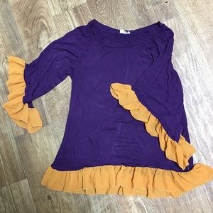 NWOT Purple & Gold Statement Top