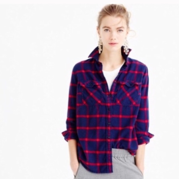 J crew boyfriend shirt in rockport plaid