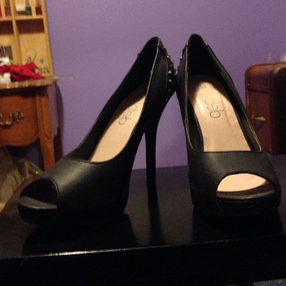 Black studded heels
