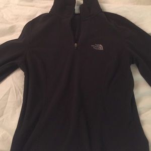 1/4 zip north face fleece dark grey/black