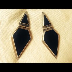 Black and Silver Geometrical Earrings