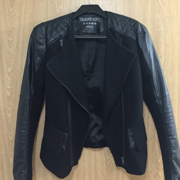 Blanknyc leather wool jacket