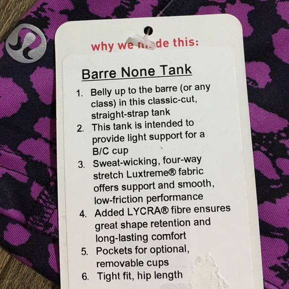 NWT LuLuLemon Barre None Tank Size 6 - Picture 3 of 4