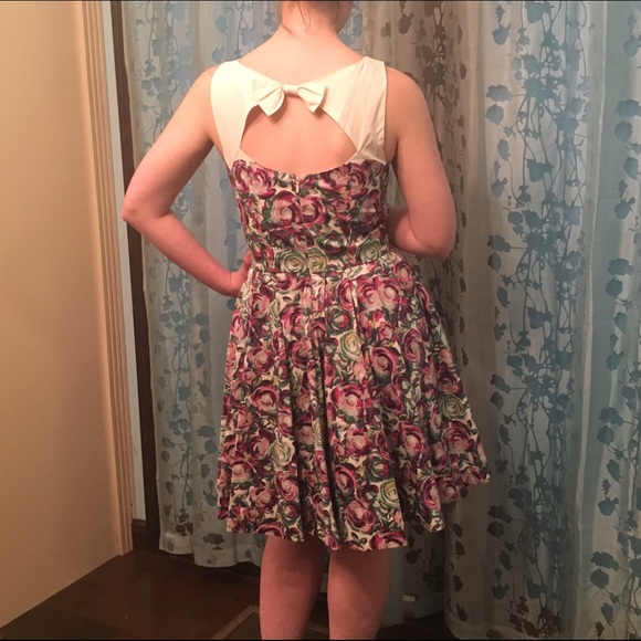 Lauren Conrad abstract flower print dress