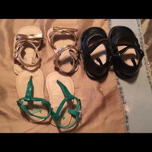 Green gold and black baby girl shoes!