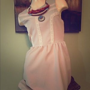 Sweet latte colored dress.