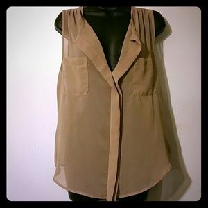 2b bebe Sheer Button Up Blouse