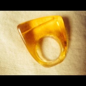 Amber Colored Retro Ring
