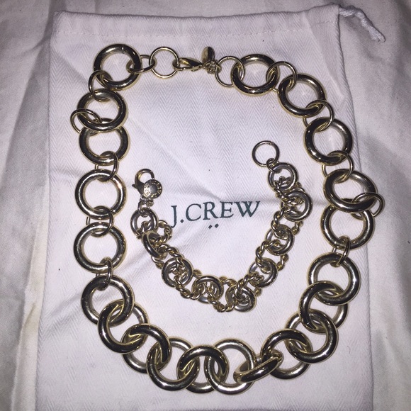 J Crew Factory Gold-Plated Chain Link Set
