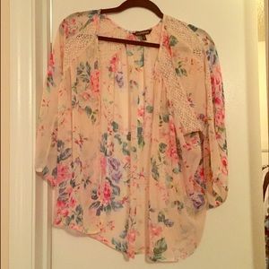 Express floral print kimono