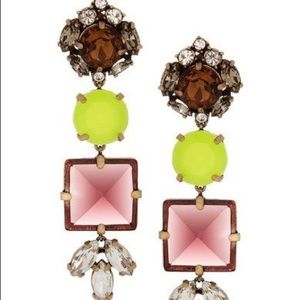 J Crew Yellow Pablo Crystal Drop Earrings