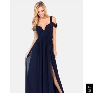 Bariano ocean of elegance navy blue maxi dress