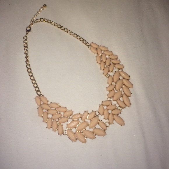 Light pink and gold statement necklace