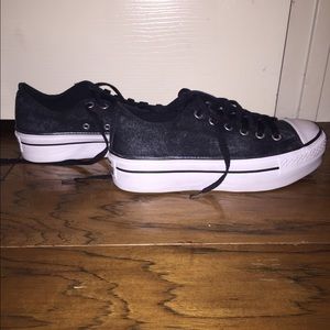 Platform black converse shoes!!