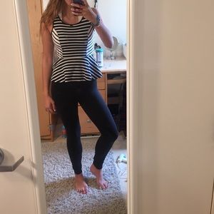 Black and white peplum top