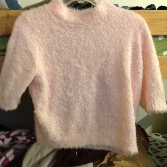 Pink Fuzzy Mock Turtleneck