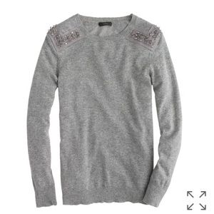 J.Crew jeweled-shoulder sweater, size XXS