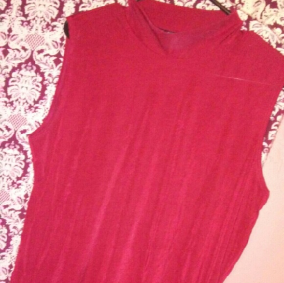 High Collar Maroon Shirt